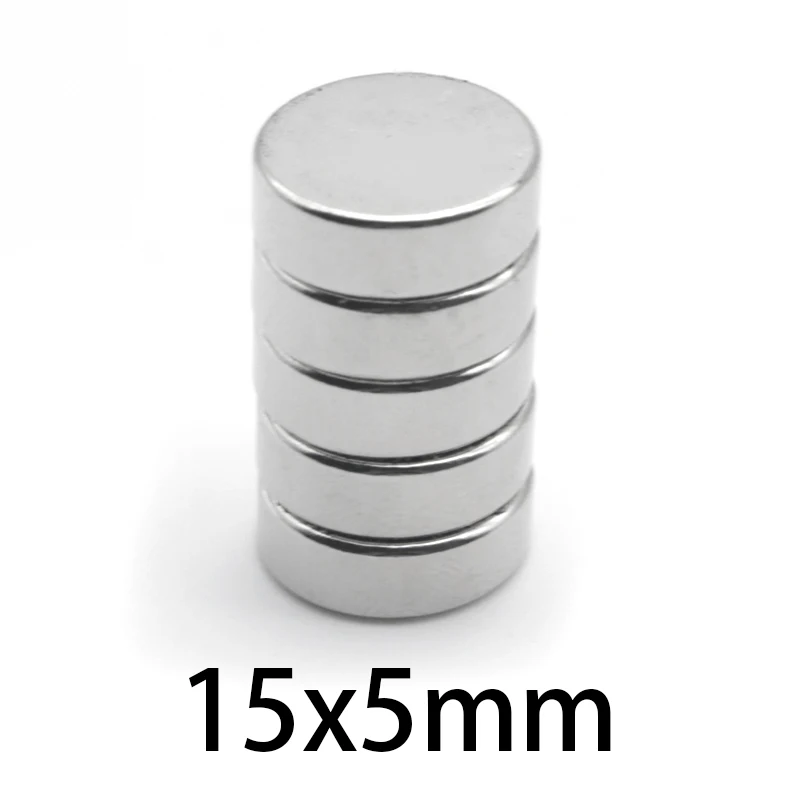 

5-50pcs 15x5mm N35 NdFeB Magnetic rare earth Magnet diy disc Permanent Neodymium 15*5mm Fridge Round Magnets circular