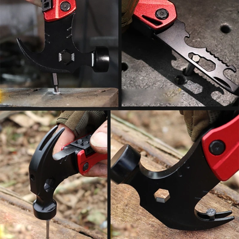 

13 in 1 Hammer Multitools Lock Design Survival Equipment Suitable for Window Breaker Outdoor Life Saving Survival Kit