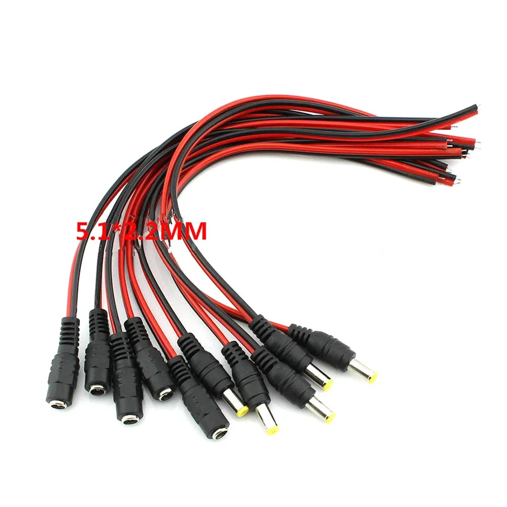 Удлинительные Разъемы 12 В штекер гнездо кабеля Линейный адаптер питания 5 5x2 1 мм