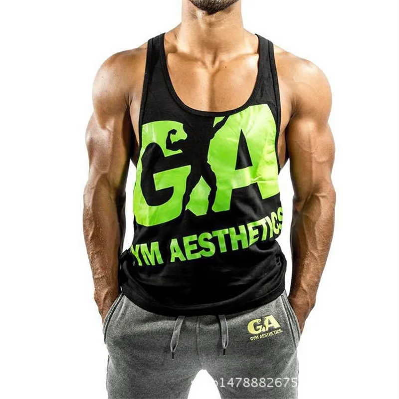 1 Майка мужская для бодибилдинга Gymwear майка спортивная рубашка без рукавов майка для мускулистых мужчин быстросохнущая майка - Цвет: 1