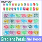 Накладные ногти с градиентными лепестками 2448144 шт.кор. 3D бабочка Рельефный цветок украшение для ногтей алмазные украшения Стразы