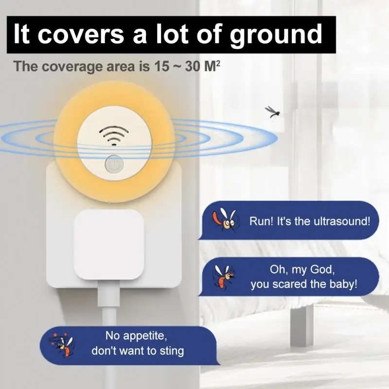 Бытовая Ультразвуковая мини лампа от комаров репеллент грызунов и насекомых