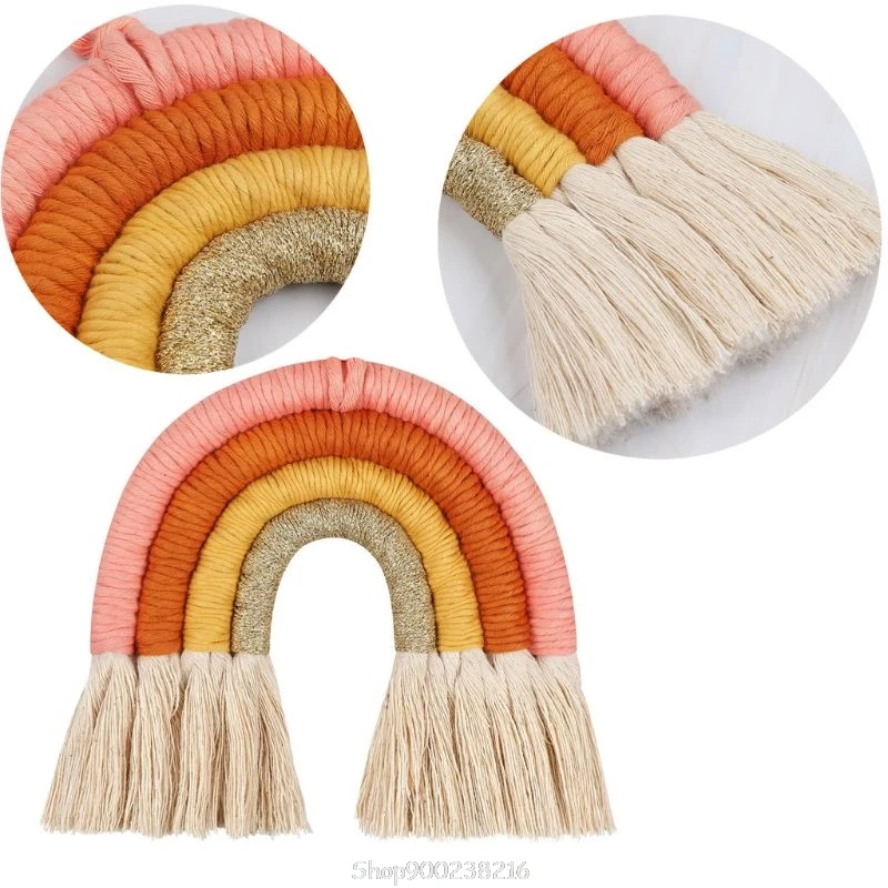

Macrame Rainbow Wall Hanging Home Decoration Boho Room Decor Hand-woven Tapestry S15 20 Dropship