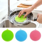 1 шт. силиконовая чистящая щетка для мытья посуды губка мульти-функциональный для фруктов и овощей, столовые приборы Кухня посуда кисти Кухня инструменты