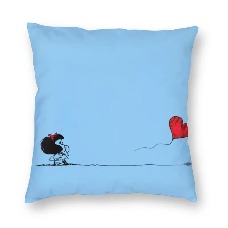 

Mafalda шар сердце чехол для подушки дивана Гостиная мультфильм Quino комиксов квадратная Подушка Чехол 40x40cm
