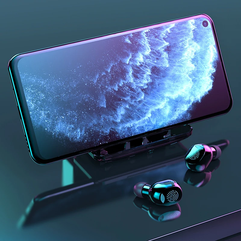 Bluetooth наушники Беспроводной Шум шумоподавления мини наушники-вкладыши TWS с LED