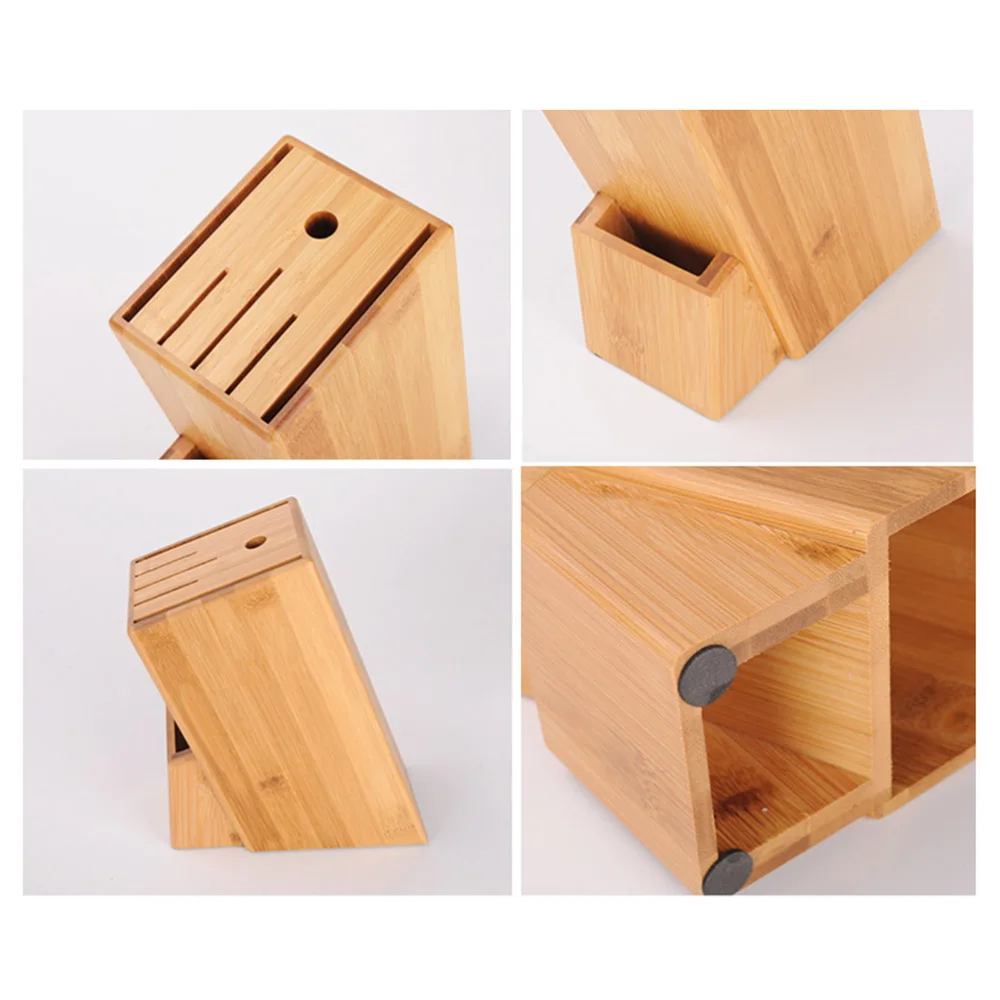 

Bamboo Rack Holder Kitchen Storage Organization Rack Shelf Storage Holder Block Kitchen Accessories Supplies