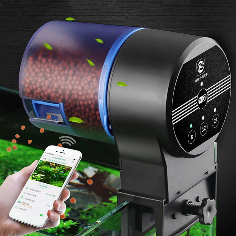 

Plastic Intelligent Aquarium Timer Feeder Automatic Fish Tank Koi Goldfish Feeding Machine Feeding Dispenser 12x8x14cm