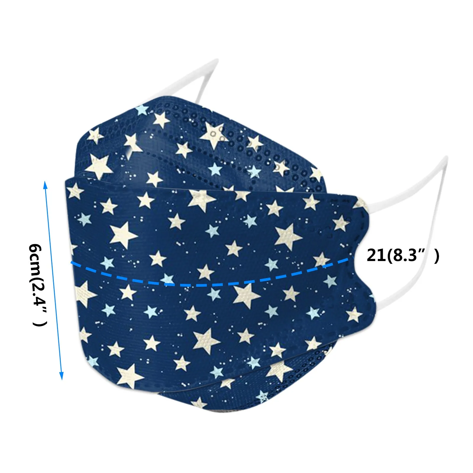 

20/50pcs Blue Star Printed Disposable Masks Adult Face Mask Fish Filter Facial Mouth Mask Mascarillas Mascara Mouth Cap 20-50pc
