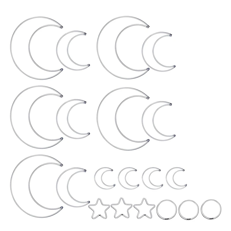 

Кольца «Ловец снов» 20 шт., кольца в виде полумесяца, звезды, круга, макраме, для поделок «сделай сам», для создания Ловца снов