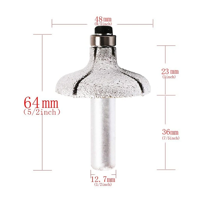 Алмазные фрезы с хвостовиком 1/2 дюйма Паяные профильные диски для кварцевого