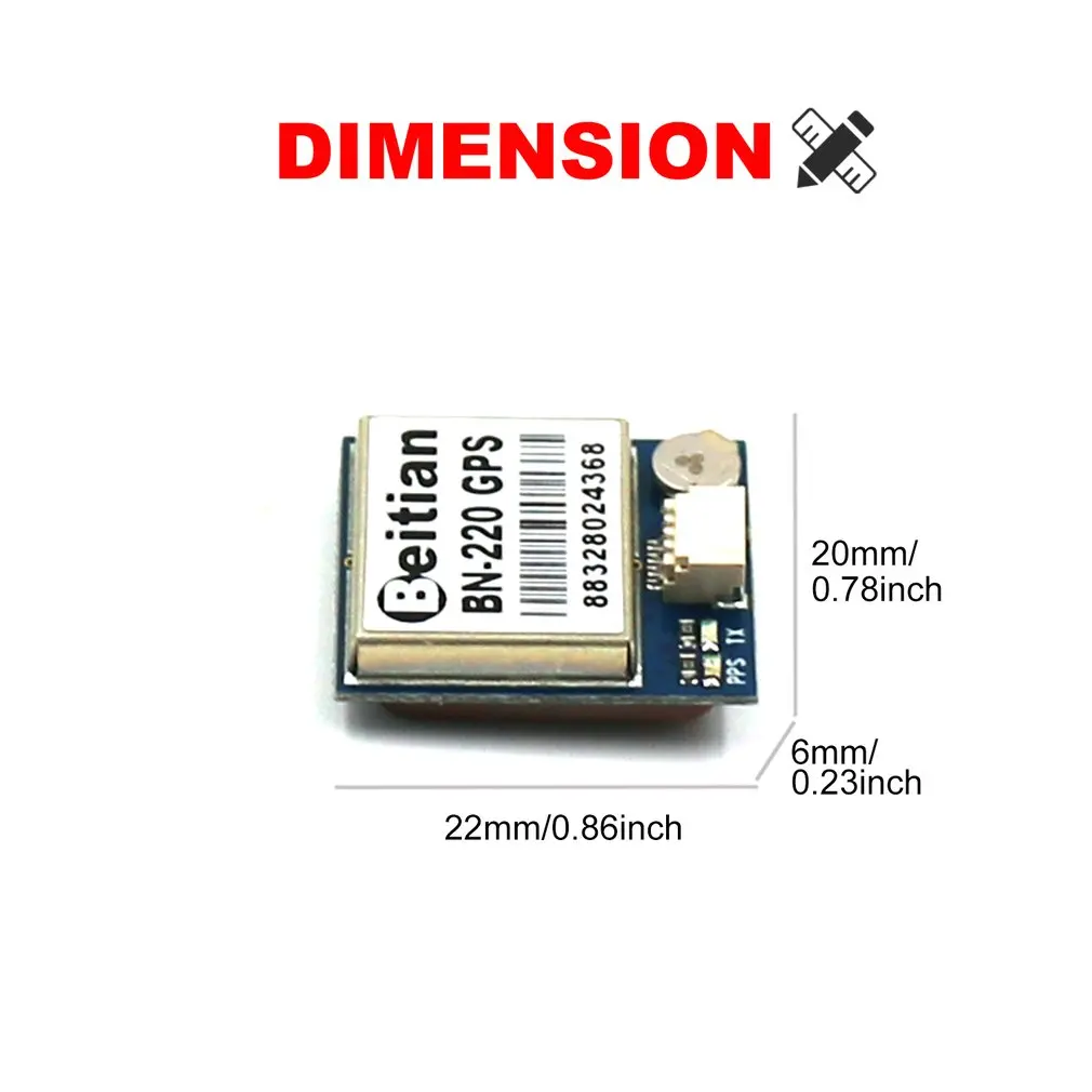 Beitian-M&oacute;dulo de antena de doble BN-220 BN220 GPS GLONASS M8030 .0V-5,0 V nivel TTL para Dron de carreras RC FPV, avi&oacute;n, helic&oacute;ptero, pieza-3
