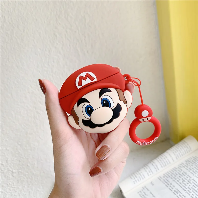 3D Силиконовый Мультфильм Coque Супер Марио Bros Toad чехол для air pods 1 2 наушники Apple Airpods