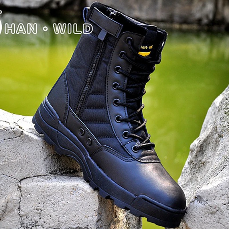 

New America Sport Army Men's Tactical Boots Desert Outdoor Hiking Boots Military Marine Male Combat Shoes