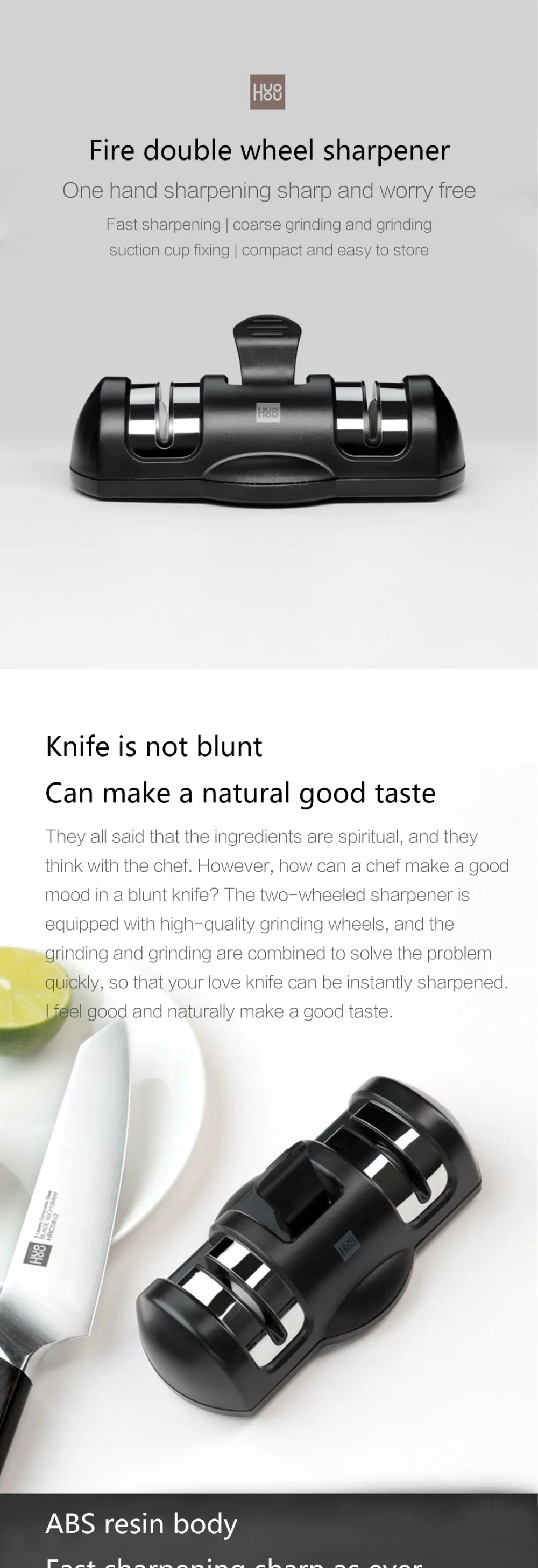 Xiaomi Mijia HUOHOU HU0045 точильные камни с двойным колесом точильные камни K-nife точильный инструмент точилка для кухни инструменты