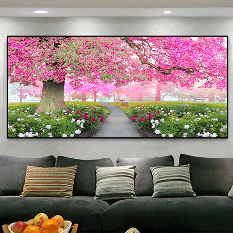 

Diamond Painting Scenery Tree DIY Full Diamond Embroidery Kit Romantic Landscape Home Decoration Handmade Crafts Gift YG2599