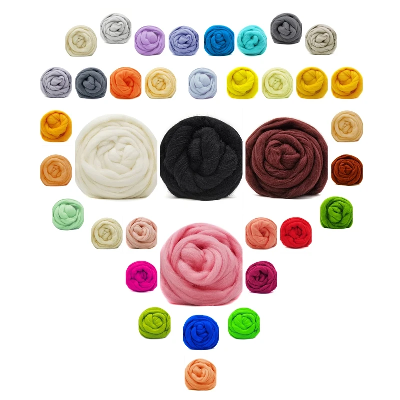 Шерсть мериноса 100 г 19 микрон фетровая шерстяная ткань для иглы и влажного