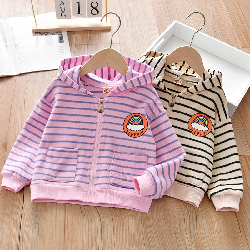 

Girls Sweatshirt Baby Girl Clothes Spring Autumn Children Hoodie For Kids Long Sleeve Tops T Shirts Striped