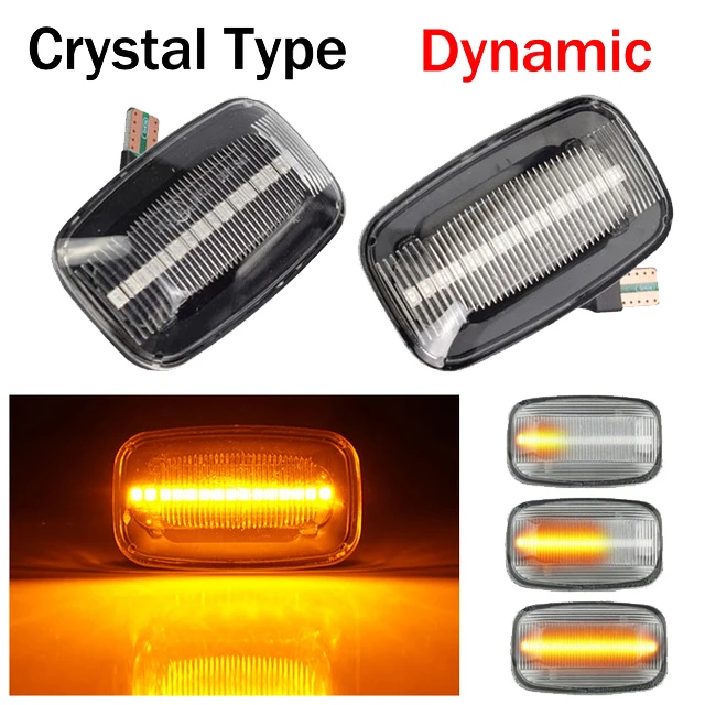 2Pcs Car Dynamic LED Side Marker Light Turn Signal for Toyota Land Cruiser 70 80 100 Series | Автомобили и мотоциклы