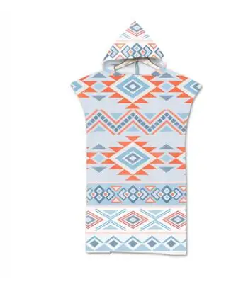 

Adult Beach Suit Change Robes Poncho Hood Beach Towel Geometric Printed Microfiber Quick Drying Absorbent Bath Towels Beachwear