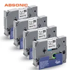 Absonic 4 шт. TZe-221 TZe 9 мм замена ленты Brother P-touch cube PT-D210 T-H110 PT-D400 PT-D600 PT-H100 PT-P700 этикетка производители