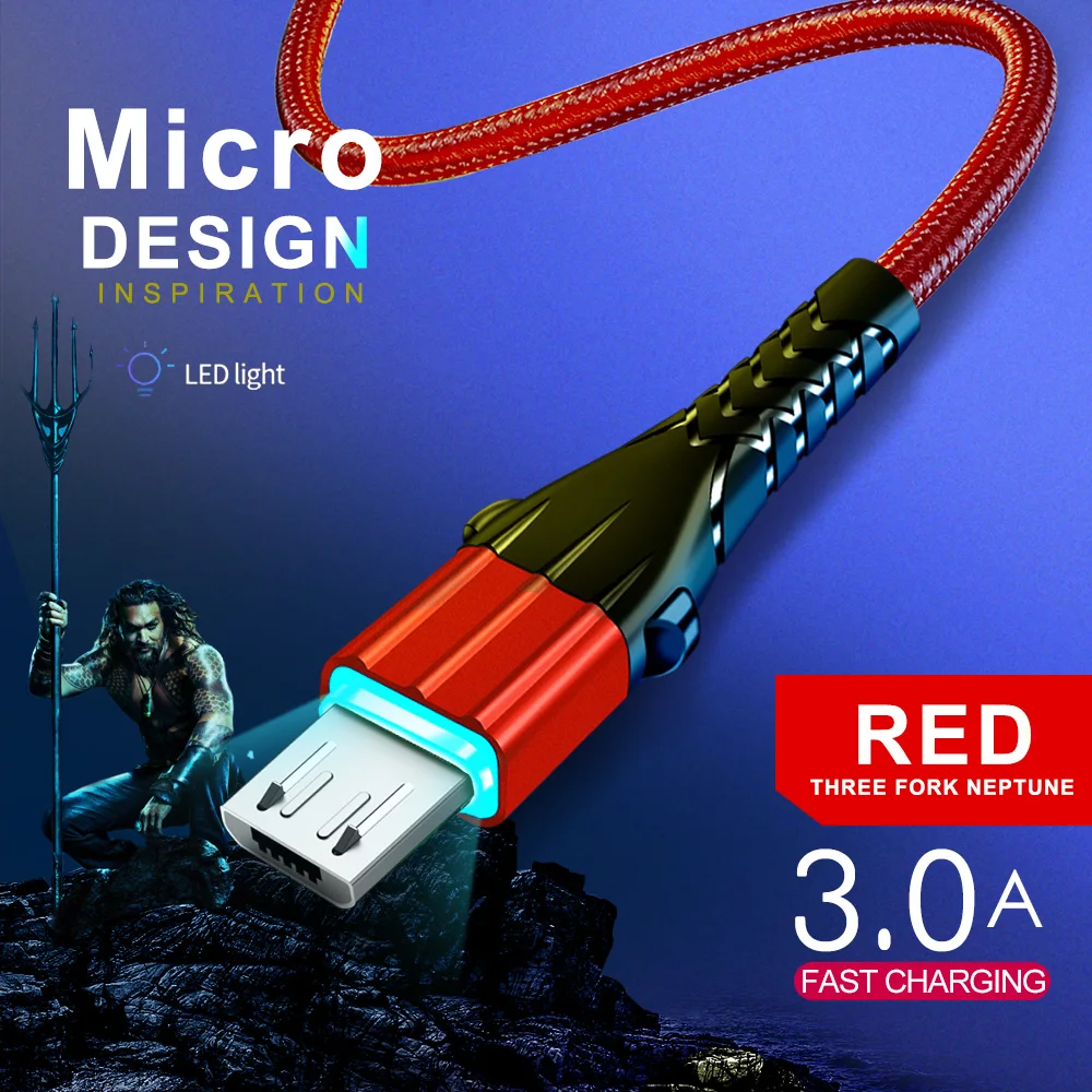 Кабель Micro USB Twitch 3 А 2 м быстрая зарядка 0 кабель для быстрой зарядки и передачи