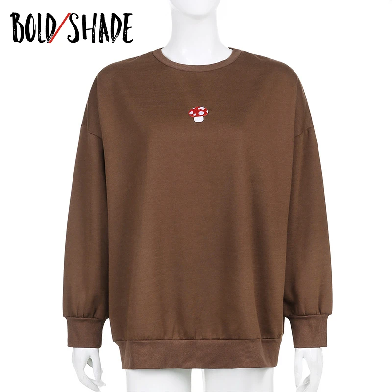 

Long-sleeved round-necked Sports Shirt with bold Indian style embroidered with graphic 90s aesthetic fashion street clothing