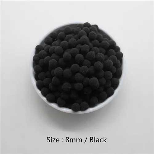 C 18 black 2000 шт, 8 мм, много вариантов, помпоны, мягкие помпоны, меховые шарики, сделай сам, для дома, сада, свадьбы, украшения, цветы, венки, одежда - Цвет: C 18 black