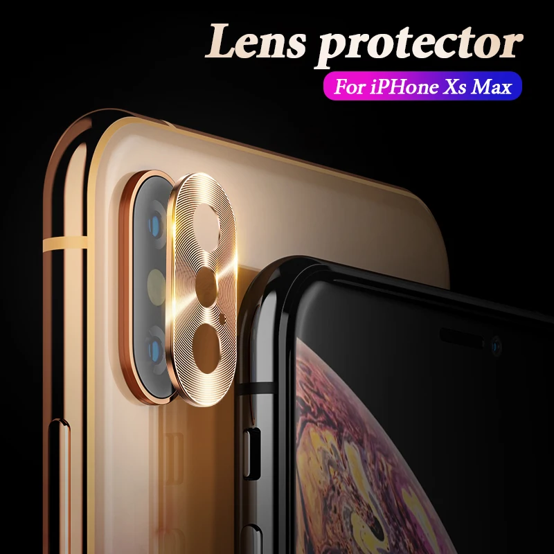 Роскошный металлический чехол для камеры iPhone 10 XS MAX защитное кольцо экрана X XR 7 8