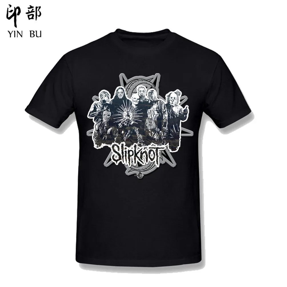TommIS Летняя мужская футболка Slipknot облегающая черная Мужская хипстерская