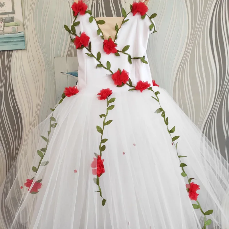 Романтическое балетное платье для девочек женское длинное с розами балетная