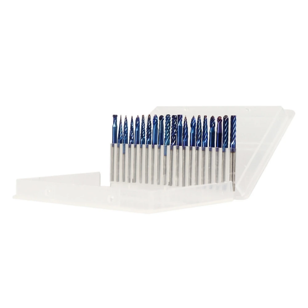

20pcs 3x3mm Super Nano Blue Coating Double Cut and Single Mixed Rotary Files Carbide Router Rasps Rotary Burrs Set