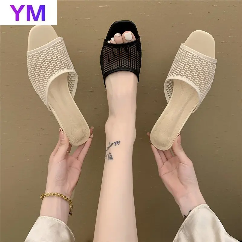 

Женские босоножки с открытым носком, сандалии 7 см, босоножки, обувь для дома, лето, 40