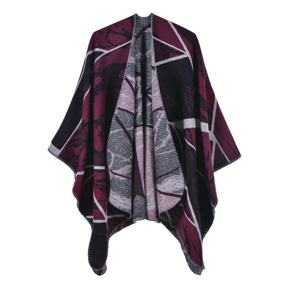 

Winter Cloak Women Soft Knitted Print Tassels Cardigan Capes Shawl Coat Ponchos Mujer Invierno Elegantes Cape Poncho Women
