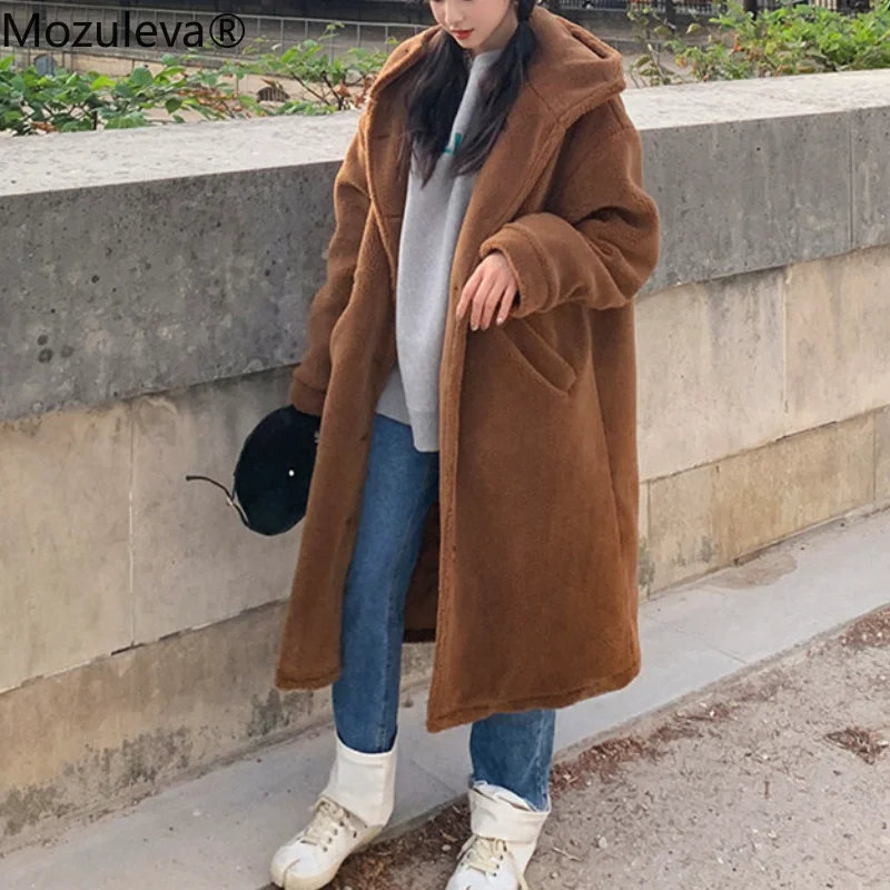 Женское длинное пальто из искусственного меха на осень/зиму | Женская одежда