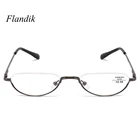 Очки для чтения унисекс с полуободковой оправой, портативные металлические очки для дальнозоркости из нержавеющей стали, очки для близорукости по рецепту