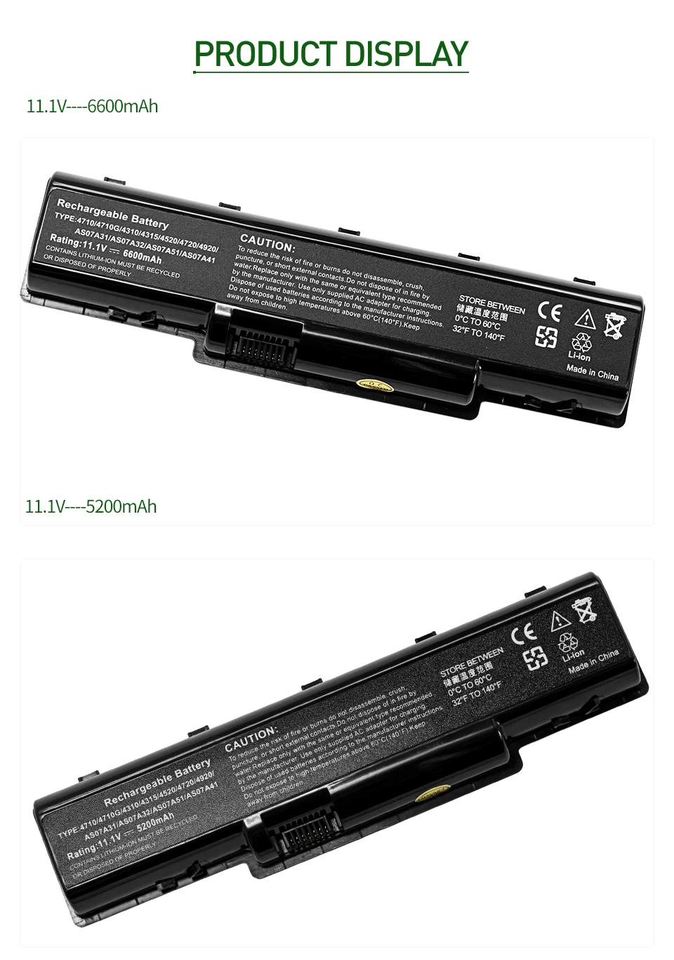 Golooloo 6 ячеек Аккумулятор для ноутбука acer AS-2007A AS07A31 AS07A32 AS07A41 AS07A42 AS07A51 AS07A52 AS07A71 AS07A72 AS07A75