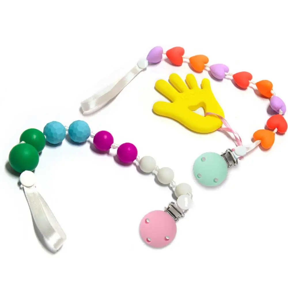 Детская пустышка на цепочке с прищепкой зажим силиконовая соска Прорезыватель