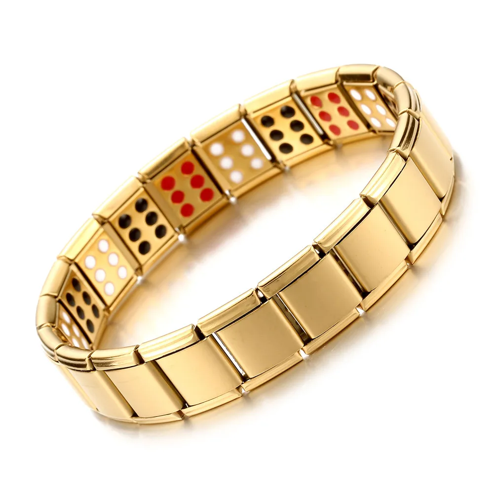 13mm 3Row Gold 4 цвета Синий нержавеющая сталь цепи здоровья энергетический баланс германий магнитный браслет для мужчин мужские браслеты Femme ювелирные изделия - Окраска металла: 13mm 3Row Gold