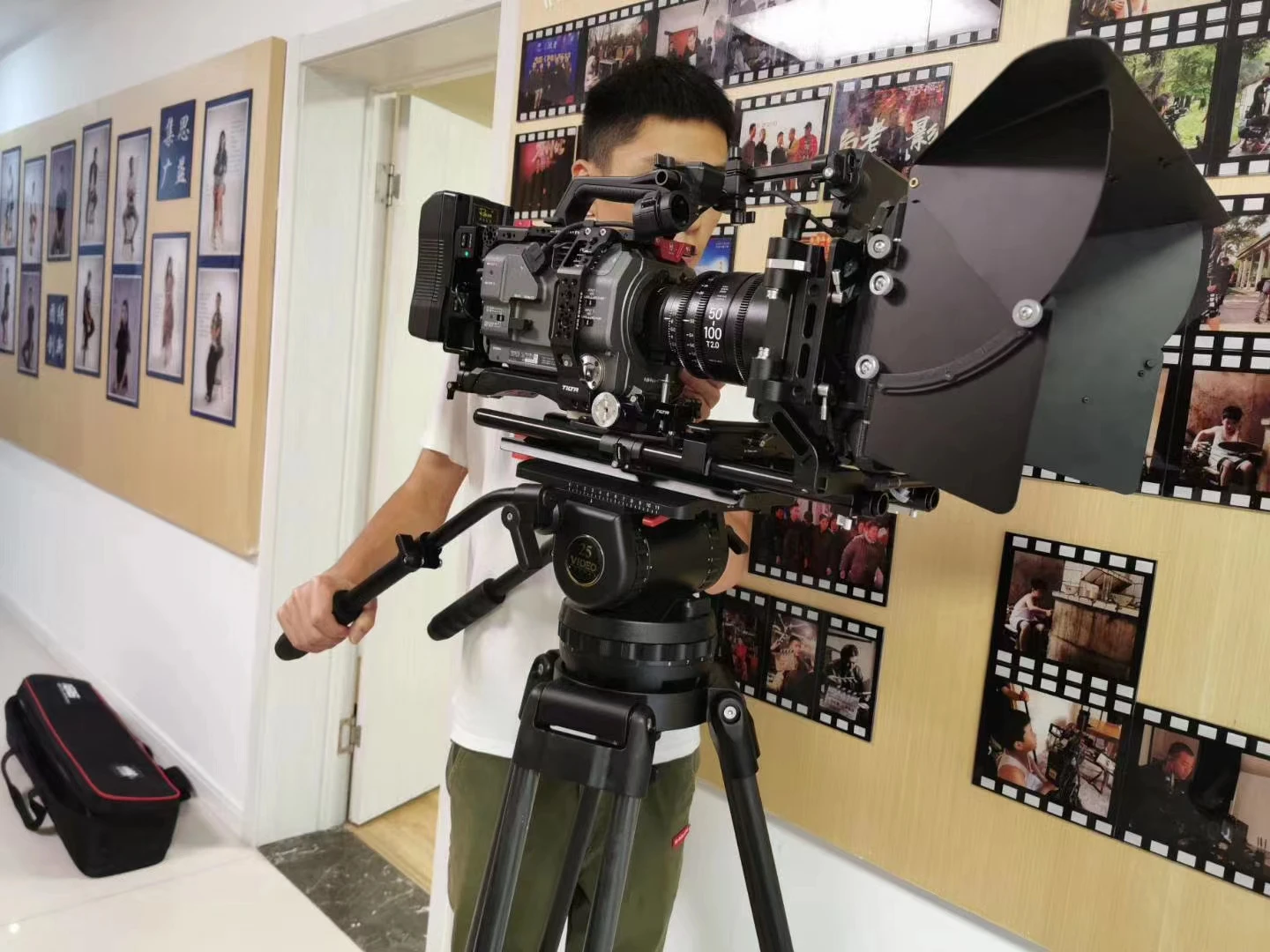 V25T Сверхмощный Профессиональный карбоновый Штатив для видеосъемки на 40 кг с 150 мм