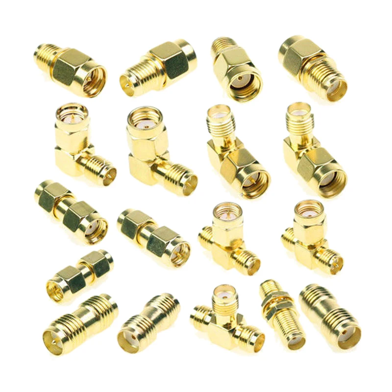 

18 Pcs SMA Kits Connector Male Female Plug Antenna Converter Adapter Coax Set