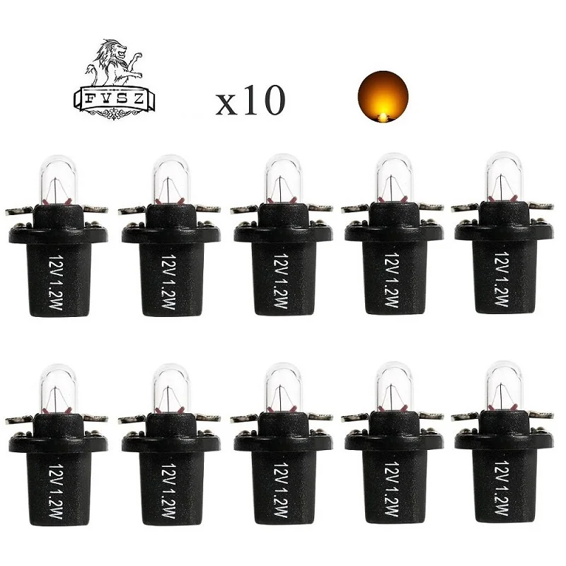10 шт. T5 B8.5D B8.4D 12V 1 2 W Авто лампочка для инструмента галогенные лампы авто Интерьер
