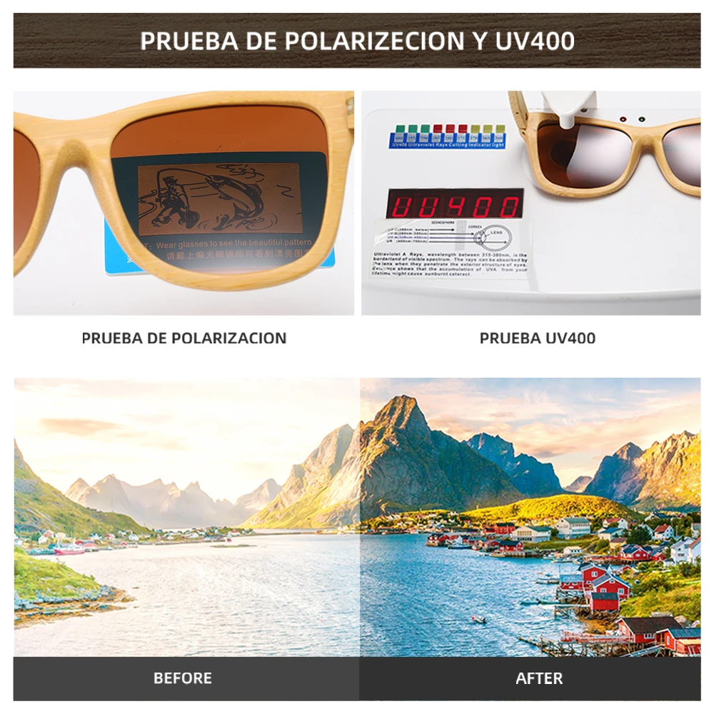

Summer New Brand Design Handmade Natural Wooden Bamboo Sunglasses Luxury Polarized Wooden Oculos de sol masculino Gift box