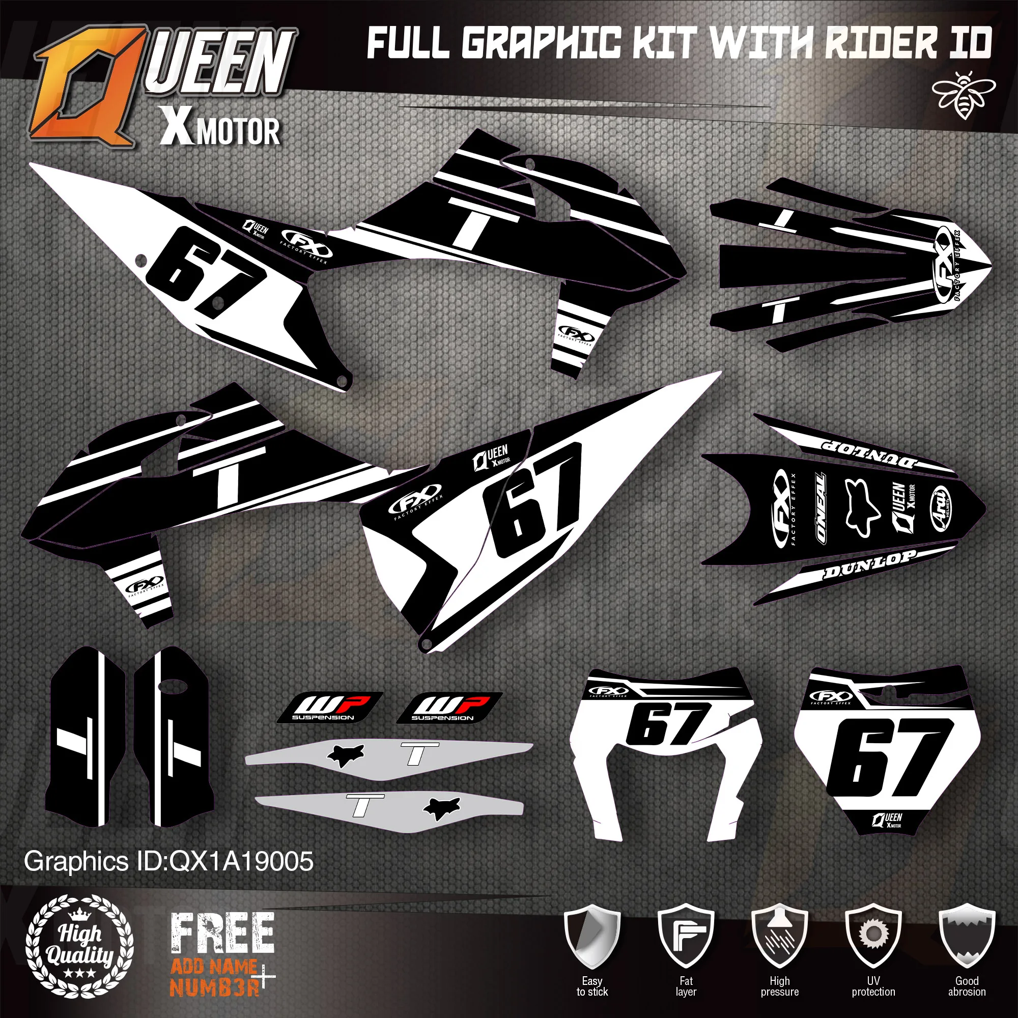 

Набор наклеек QUEEN X для KTM 2019 2020 SX SXF , 2020 2021 EXC XC-W EXC-F 005