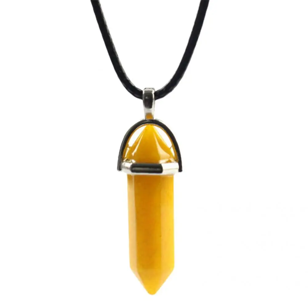 

Smooth Eco-friendly Polishing Natural Hexagonal Stone Wire Wrapped Pendant Necklace Women Necklace for Valentine Day