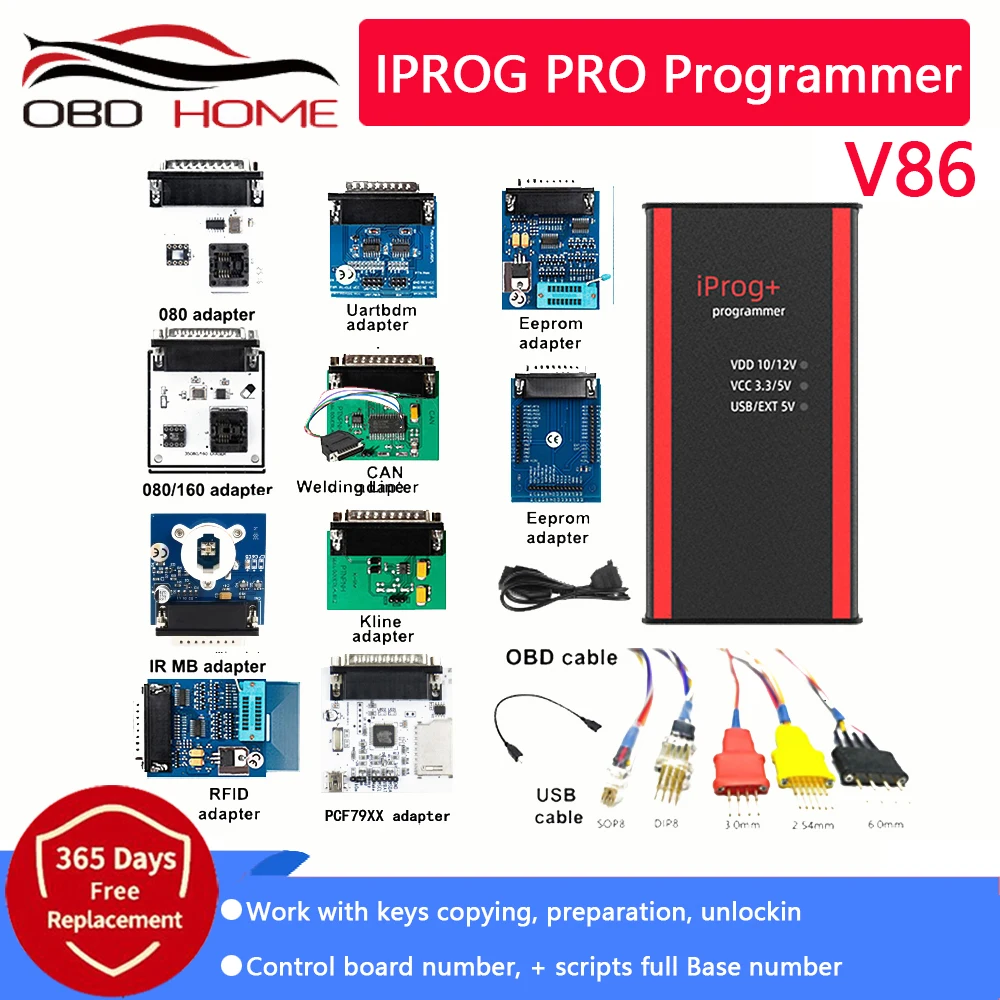 

Программатор OBD2 V86 Iprog +, поддержка IMMO + сброс подушки безопасности Iprog Pro до 2019 года, замена Carprog/Digiprog/Tango