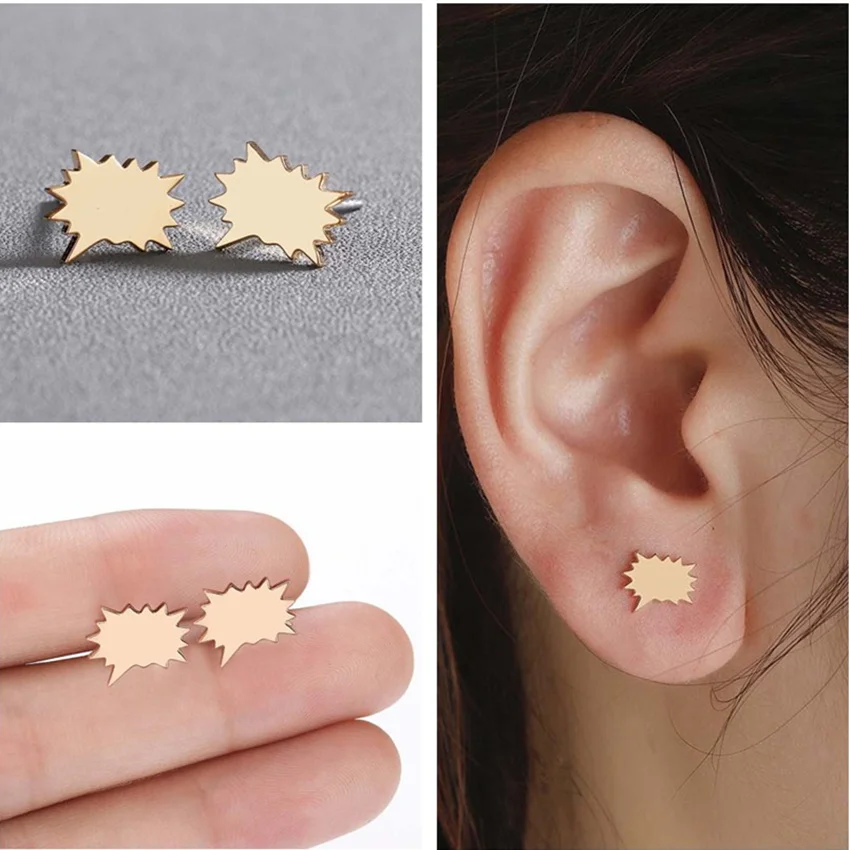 Kinitial новинка серьги в коробке для мужчин и женщин геометрические модные чата