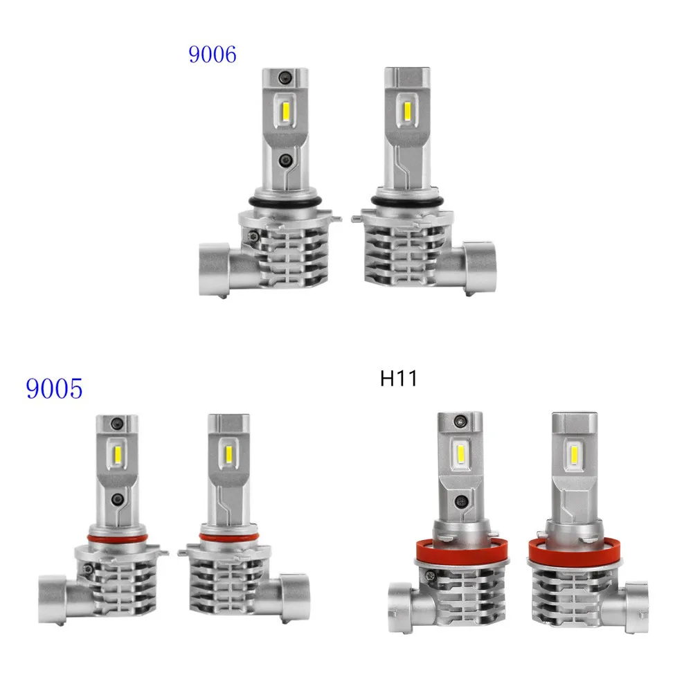 

2pcs In-Line M4 LED Headlights H11/9005/9006 DC9V - 32V Car Headlights 25W 6000K 1600LM Light On All Sides Headlights Car Access