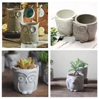 Цементный цветочный горшок силиконовая форма в виде животного Сова цветочный горшок креативная мебель пепельница Силиконовая ручка для декорирования формы держатель силиконовая форма