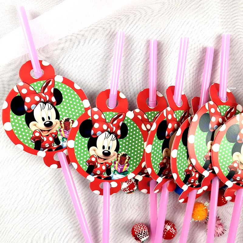 Минни Маус девочка день рождения украшения Pomice вечерние принадлежности